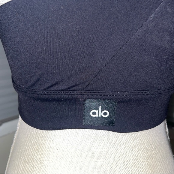ALO Yoga Asymmetrical Black Crop Top - Picture 5 of 6